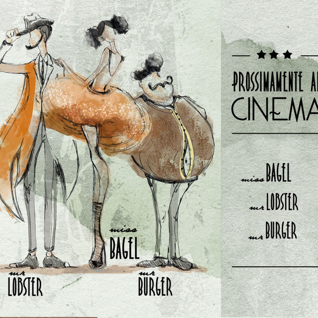 Illustrazioni Vetrine Cinema Burger Bar